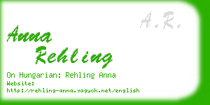 anna rehling business card